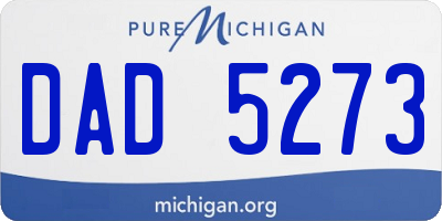 MI license plate DAD5273