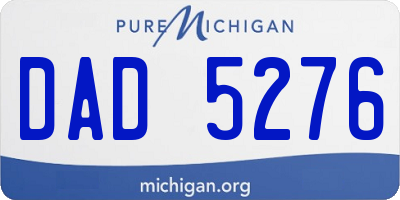 MI license plate DAD5276