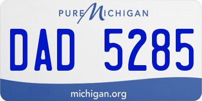 MI license plate DAD5285