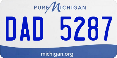 MI license plate DAD5287