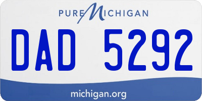 MI license plate DAD5292
