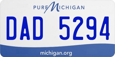 MI license plate DAD5294