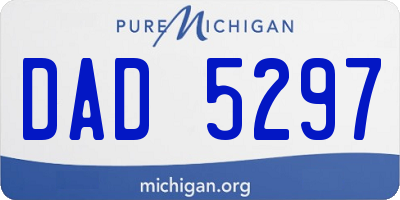 MI license plate DAD5297