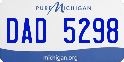 MI license plate DAD5298