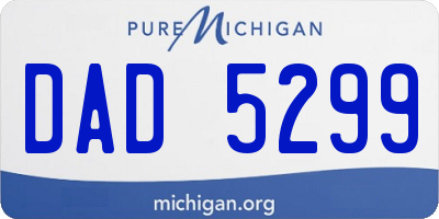MI license plate DAD5299