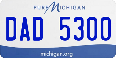 MI license plate DAD5300
