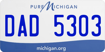 MI license plate DAD5303
