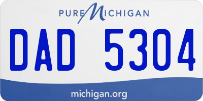 MI license plate DAD5304