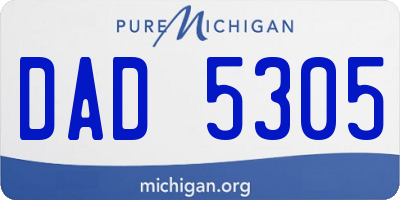 MI license plate DAD5305