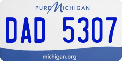 MI license plate DAD5307