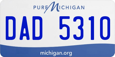 MI license plate DAD5310