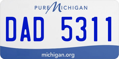 MI license plate DAD5311