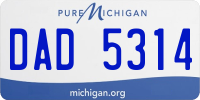 MI license plate DAD5314