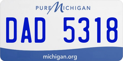 MI license plate DAD5318