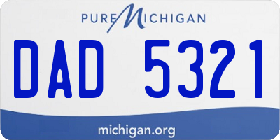 MI license plate DAD5321