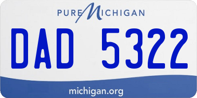 MI license plate DAD5322