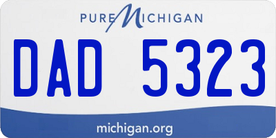 MI license plate DAD5323