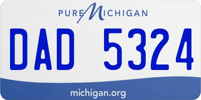 MI license plate DAD5324