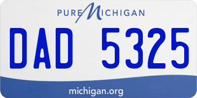 MI license plate DAD5325