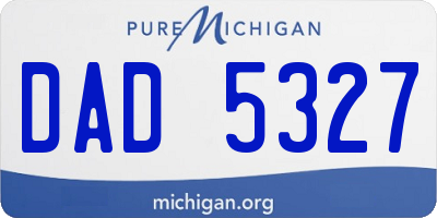 MI license plate DAD5327