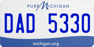 MI license plate DAD5330