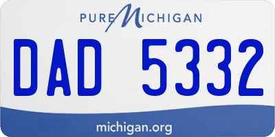 MI license plate DAD5332