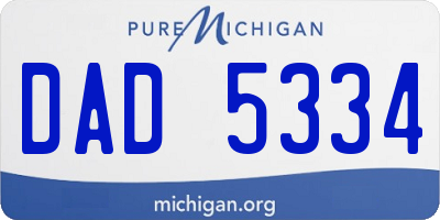 MI license plate DAD5334