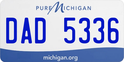 MI license plate DAD5336