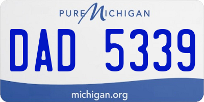 MI license plate DAD5339