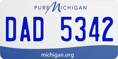 MI license plate DAD5342