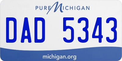 MI license plate DAD5343