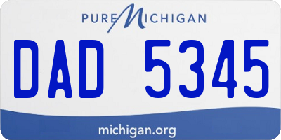 MI license plate DAD5345