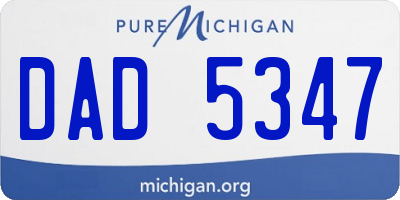 MI license plate DAD5347
