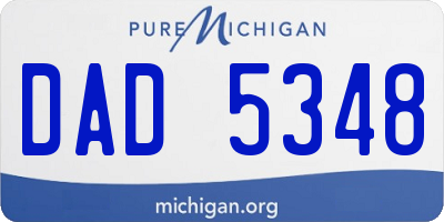 MI license plate DAD5348