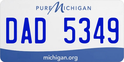 MI license plate DAD5349