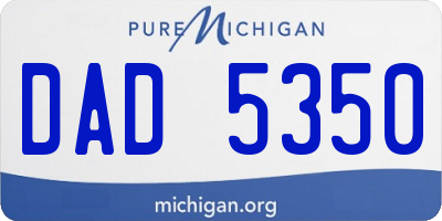 MI license plate DAD5350