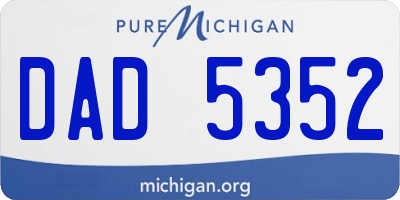 MI license plate DAD5352