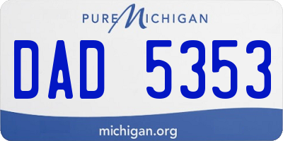 MI license plate DAD5353