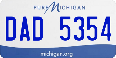 MI license plate DAD5354