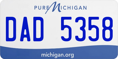 MI license plate DAD5358