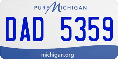 MI license plate DAD5359
