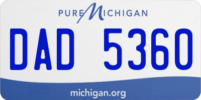 MI license plate DAD5360