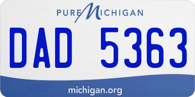 MI license plate DAD5363