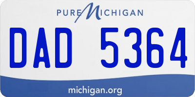 MI license plate DAD5364