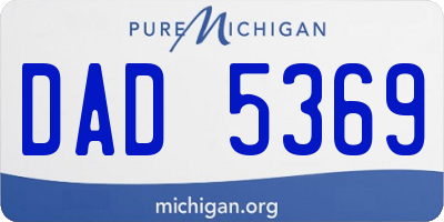 MI license plate DAD5369