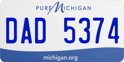 MI license plate DAD5374