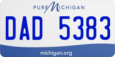 MI license plate DAD5383