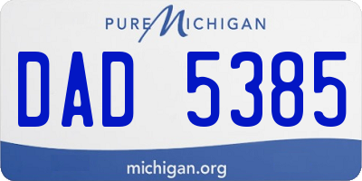 MI license plate DAD5385