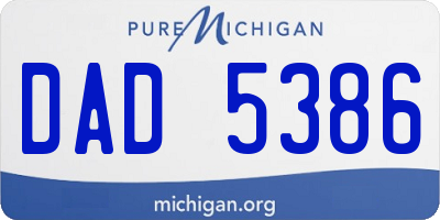 MI license plate DAD5386
