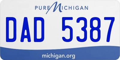 MI license plate DAD5387